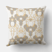 モダンデザインエレガント、模様、抽象芸術花 クッション (裏面)