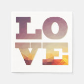 モダンデザインカラフルサンセットラブ文字 スタンダードカクテルナプキン (正面)