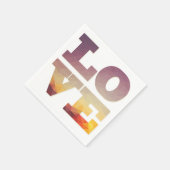 モダンデザインカラフルサンセットラブ文字 スタンダードカクテルナプキン (角)