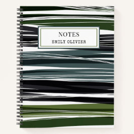 モダンデザイングリーンパレットカスタム文字 ノートブック