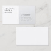 モダンデザインシンプルシルバーホワイトプレーントレンディー 名刺 (正面/裏面)