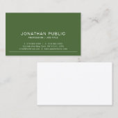 モダンデザインシンプルトレンディーオリーブグリーンプレーン 名刺 (正面/裏面)