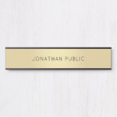 モダンデザインシンプル金ゴールドブラックトレンディーテンプレート サインプレート (正面)