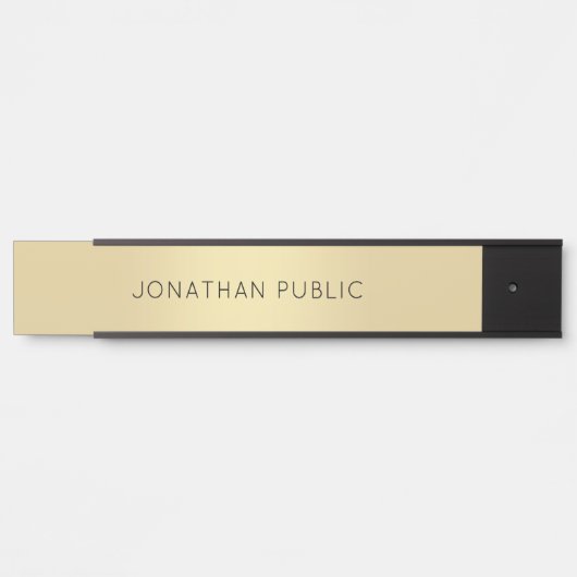モダンデザインシンプル金ゴールドブラックトレンディーテンプレート サインプレート (正面)