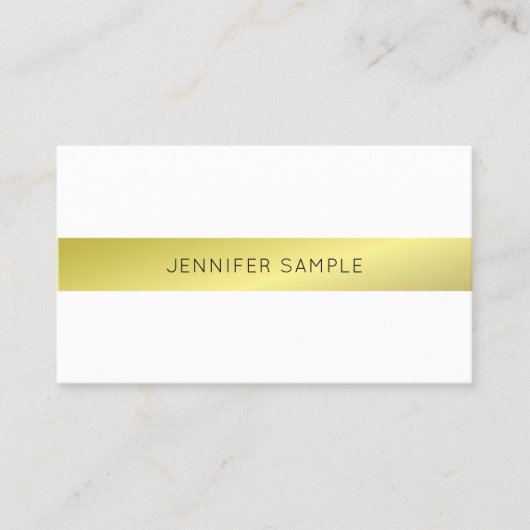 モダンデザインシンプル金ゴールドプレインラグジュアリー 名刺 (正面)