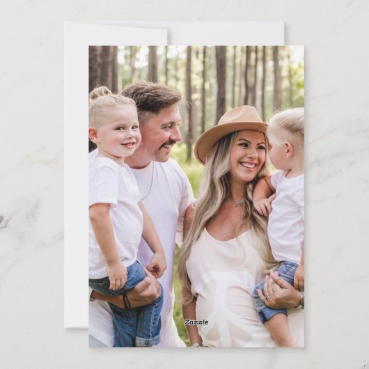 モダンデザインフォトモスグリーンクリスマス シーズンカード (裏面)