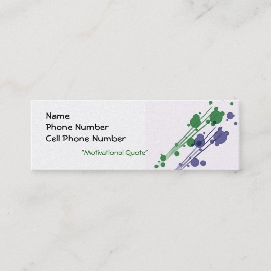 モダンデザインプロファイルカードテンプレート スキニー名刺 (正面)