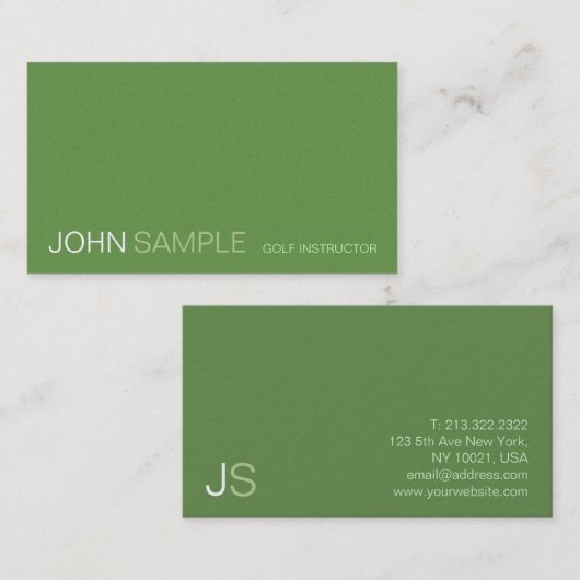 モダンデザインプロフェッショナルエレガントゴルフインストラクター 名刺 (正面/裏面)
