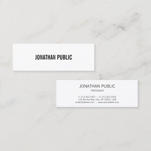 モダンデザインプロフェッショナルエレガントシンプルプレーン スキニー名刺 (正面/裏面)