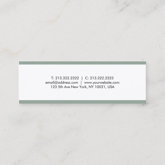 モダンデザインプロフェッショナルシンプルラグジュアリーエレガント スキニー名刺 (裏面)