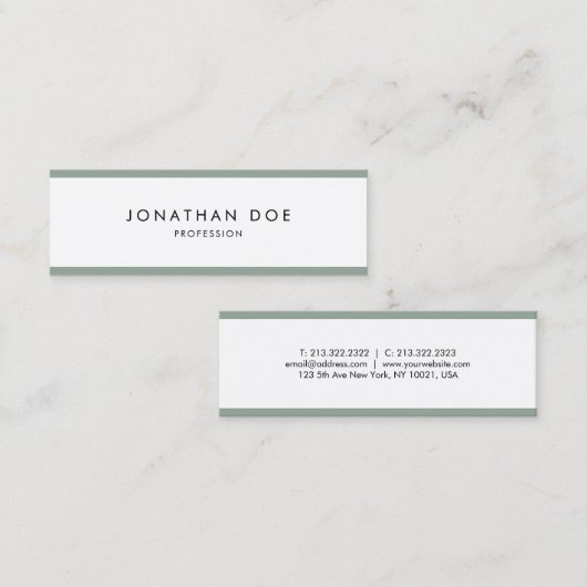 モダンデザインプロフェッショナルシンプルラグジュアリーエレガント スキニー名刺 (正面/裏面)