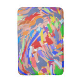 モダンデザインレッドグリーンイエローローズ金ゴールド バスマット (正面縦)