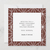 モダンデザイン結婚したと新メリー婚の写真 シーズンカード (裏面)