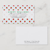 モダンデザイン、イチゴ、イチゴ 名刺 (正面/裏面)