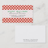 モダンデザイン、緑、赤、白のカントリーギンガム 名刺 (正面/裏面)