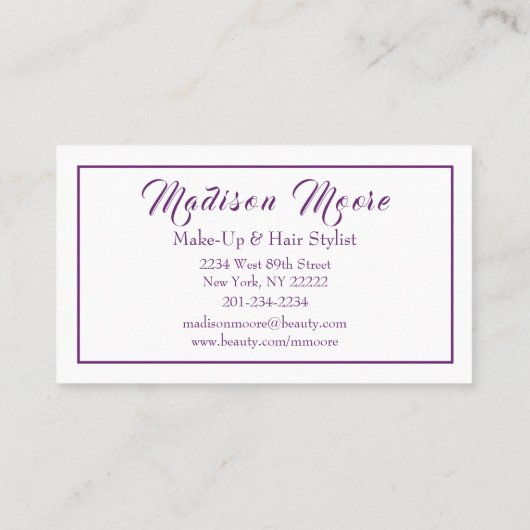 モダンデザイン 花柄 名刺 (裏面)