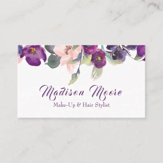 モダンデザイン 花柄 名刺 (正面)