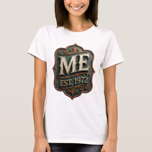 モダンデザイン Statement Gold ME EST 1972 Tシャツ (正面)