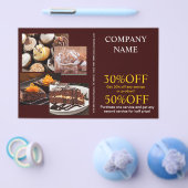 モダンデザートケーキカップケーキベーカリー チラシ (シングル)