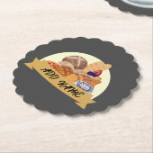 モダンデザートパンベーキングベーカリー名前をカスタムする ペーパーコースター (アングル)