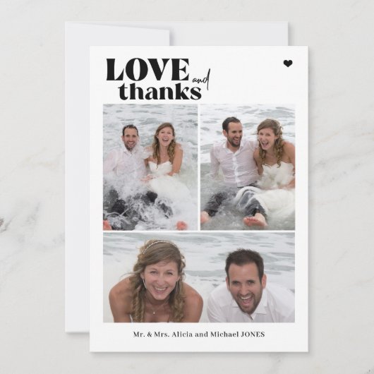 モダンデジタル結婚プリント可感謝してい能な写真 招待状 (正面)