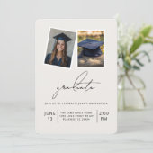 モダンデュアルフォト卒業式 | エレガント 招待状 (スタンド正面)