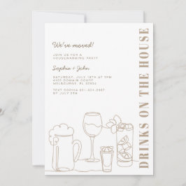 モダントゥーペナチュラル引っ越し祝いパーティーパーティー 招待状