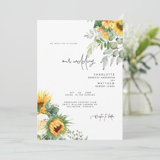 モダントスカーナひまわり結婚親の 招待状 (スタンド正面)