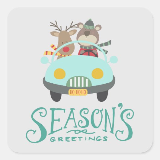 モダントナカイ&ベアホリデイ スクエアシール (正面)