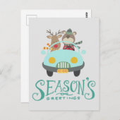 モダントナカイ&ベアーホリデーカード ポストカード (正面/裏面)