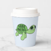 モダントラッおもしろいト恋人引用文グリーン文字 紙コップ (正面)