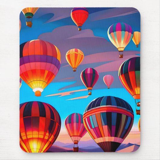 モダントラベルホットエアバルーン空祭り マウスパッド (正面)