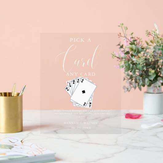 モダントランプ結婚ズゲストブックサイン アクリルサイン (ウェディング)