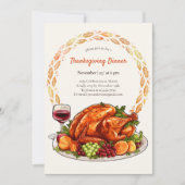 モダントルコ秋の水の色感謝祭 招待状 (正面)