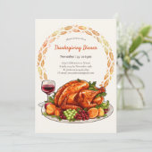 モダントルコ秋の水の色感謝祭 招待状 (スタンド正面)