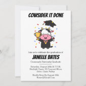 モダントレンディーおもしろい卒業式 招待状 (正面)