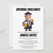 モダントレンディーおもしろい卒業式 招待状 (正面)