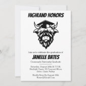 モダントレンディーおもしろい卒業式 招待状 (正面)