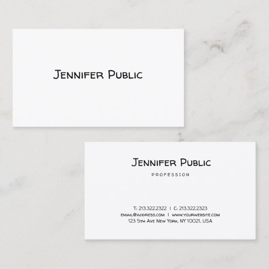 モダントレンディーお洒落テンプレートエレガントハンドスクリプト 名刺 (正面/裏面)