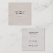 モダントレンディーお洒落デザインプレーンラグジュアリー スクエア名刺 (正面/裏面)