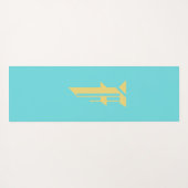 モダントレンディーかわいいガーリーフローラオレンジモノグラム ヨガマット (裏面(横))