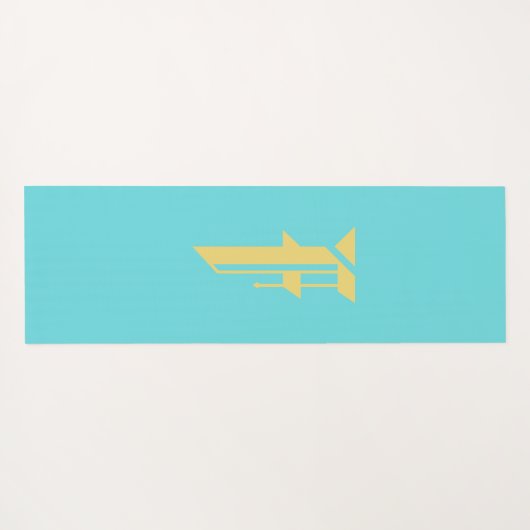 モダントレンディーかわいいガーリーフローラオレンジモノグラム ヨガマット (裏面(横))