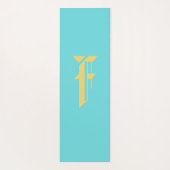 モダントレンディーかわいいガーリーフローラオレンジモノグラム ヨガマット (裏面)