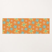 モダントレンディーかわいいガーリーフローラオレンジモノグラム ヨガマット (正面(横))