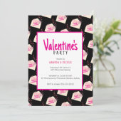 モダントレンディーかわいいバレンタインパーティの招待状 招待状 (スタンド正面)