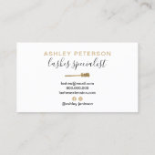 モダントレンディーのガーリー金ゴールドまばゆき赤面 名刺 (裏面)