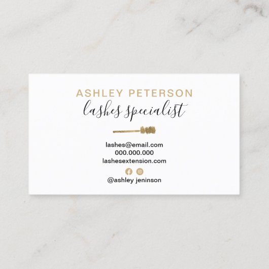 モダントレンディーのガーリー金ゴールドまばゆき赤面 名刺 (裏面)