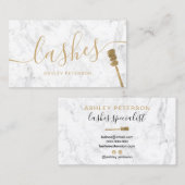 モダントレンディーのガーリー金ゴールドまぶし白い大理石 名刺 (正面/裏面)