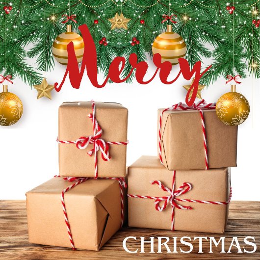 モダントレンディーの無地の質素な茶色のクリスマスプレゼント ラッピングペーパー