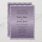 モダントレンディーの結婚アメジストパープルダマスク 招待状 (正面/裏面)